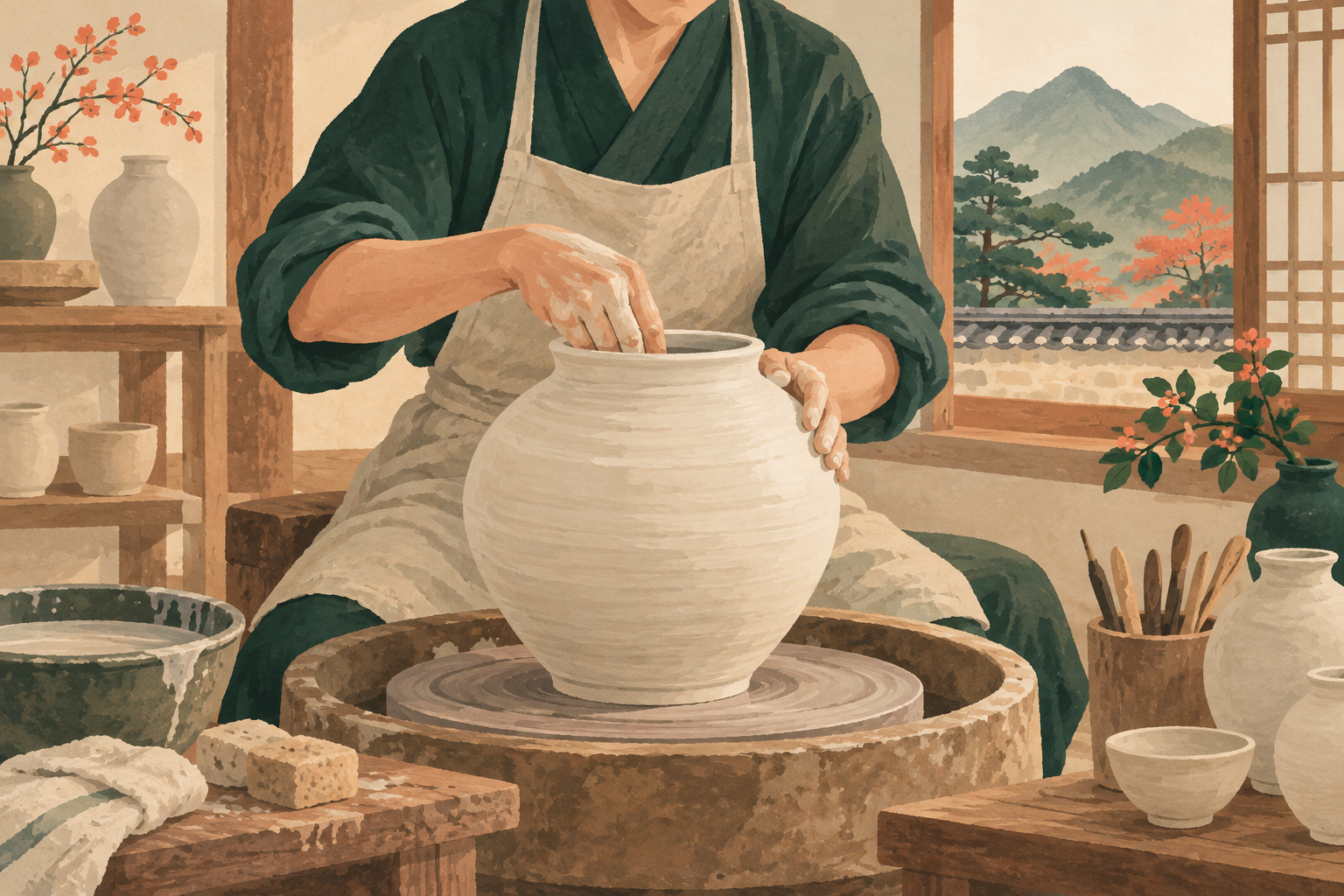 experiences theme illustration inspired by Korea