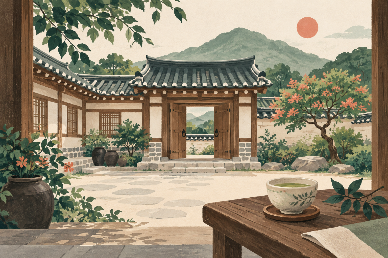 stays theme illustration inspired by Korea